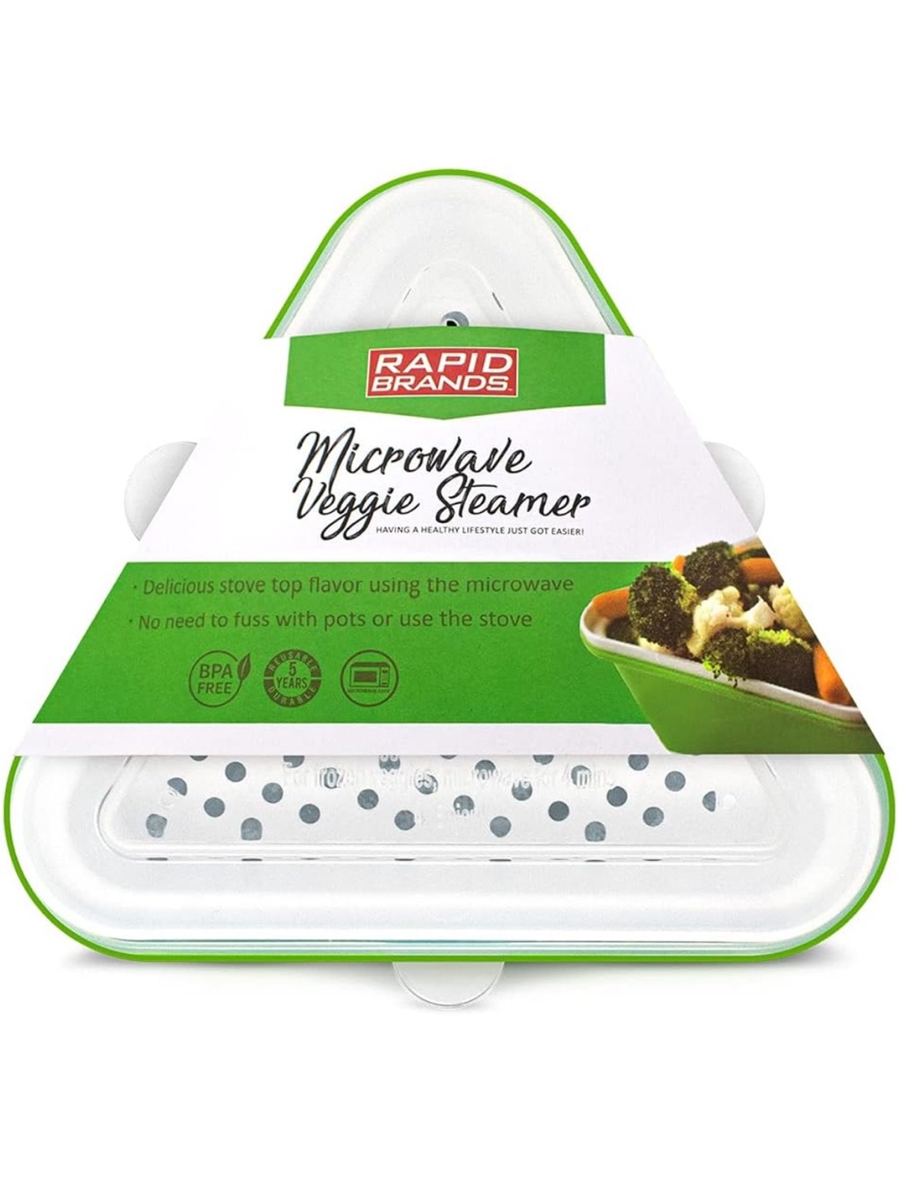 Veggie Steamer - Green Microwave Veggie Cooker